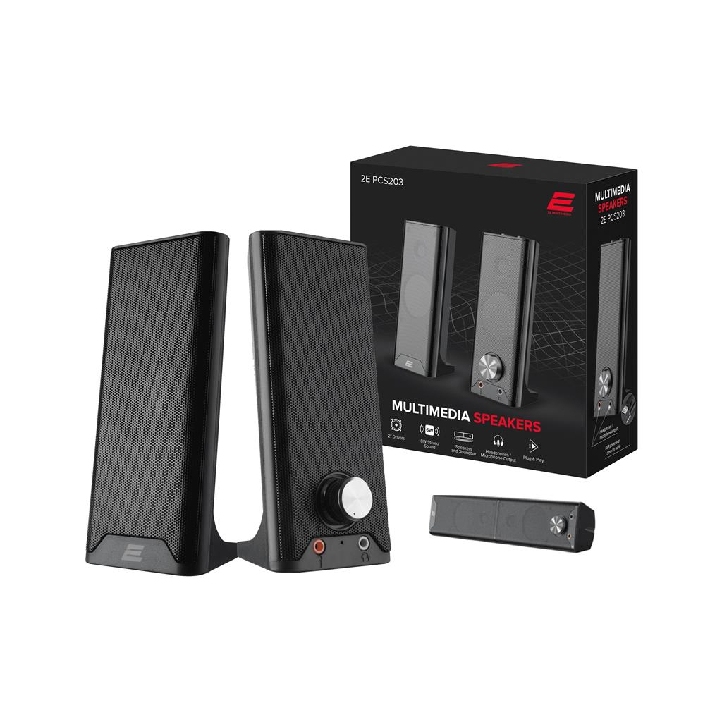 Акустична система 2E PCS203 USB Metal Black (2E-PCS203BK)