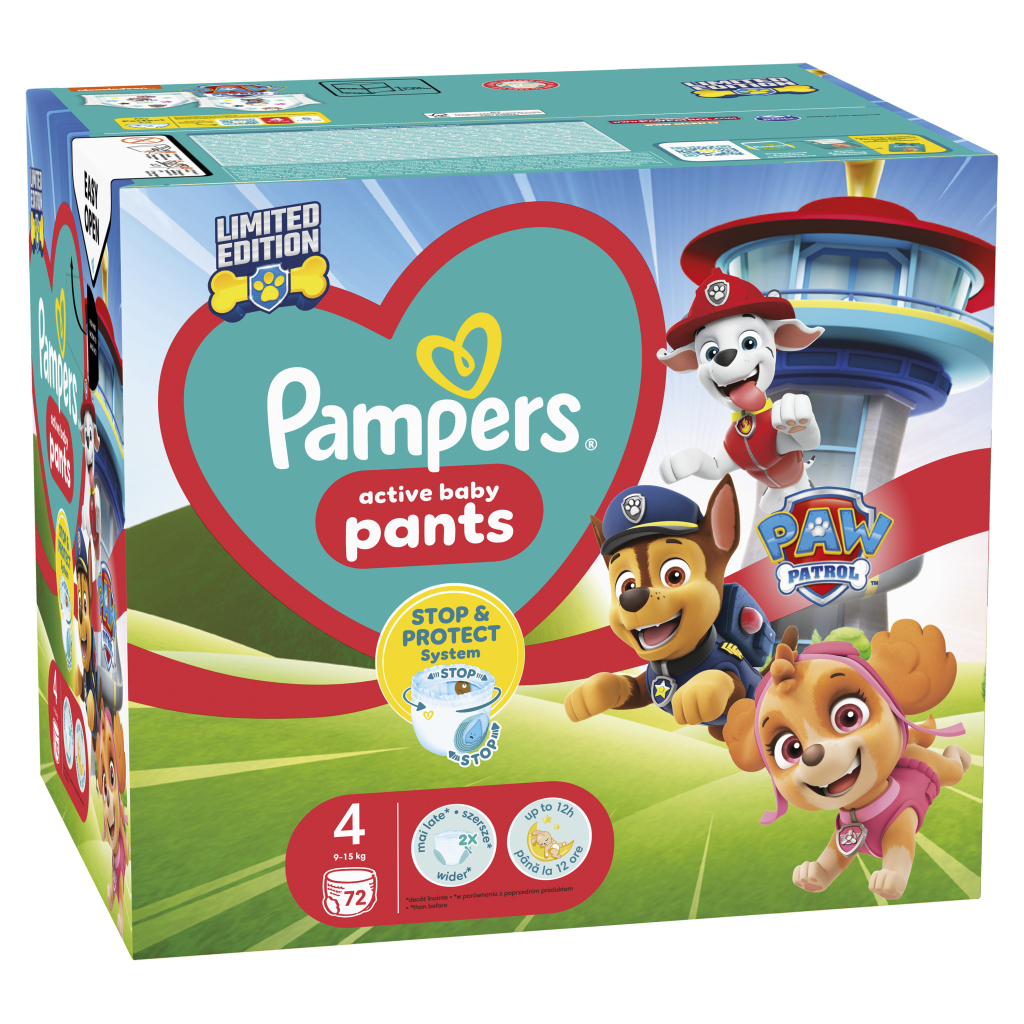 Підгузки Pampers Maxi Розмір 4 (9-15 кг) Paw Patrol 72 шт (8006540863572)