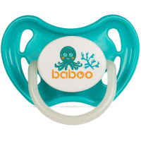 Пустушка Baboo Sea Life латексна, світиться в темряві, 0+ (бірюзова) (5-043)