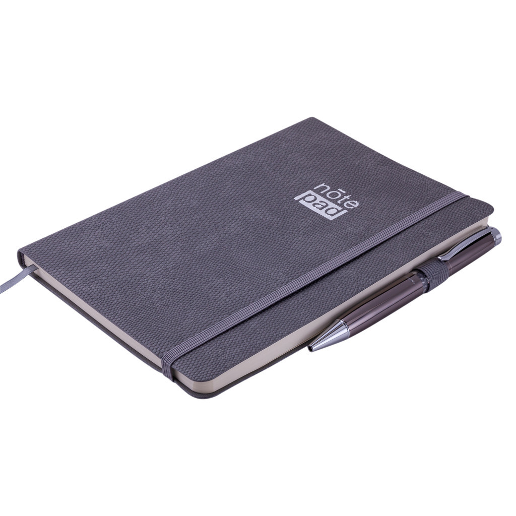 Книга записна Buromax Respect 96 аркушів А5 у клітинку сірий (BM.295108-09)