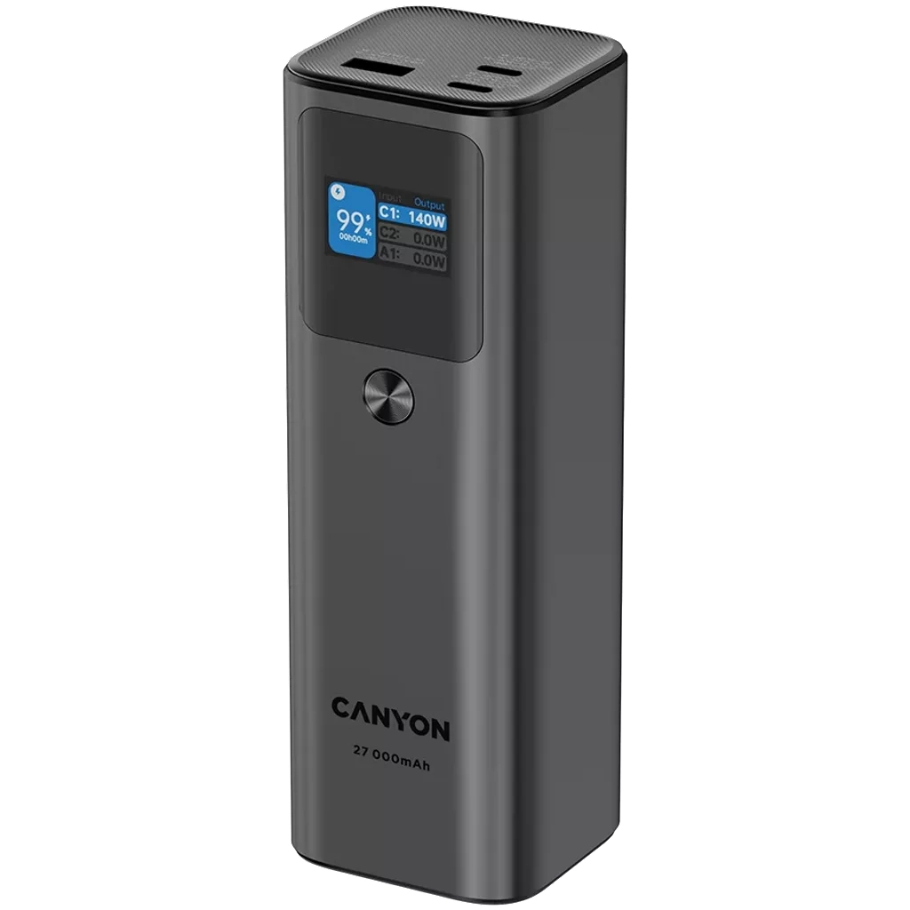Повербанк Canyon PB-2010 27000mAh PD/3.1/140Wh, in/out2xUSB-C PD/140W, outUSB-A/22.5W (CNE-CPB2010DG) Повербанк Canyon PB-2010 27000mAh PD/3.1/140Wh, in/out2xUSB-C PD/140W, outUSB-A/22.5W (CNE-CPB2010DG)