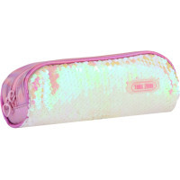 Cool For School pencil case 2 compartments with sequins White (CF6490-white)