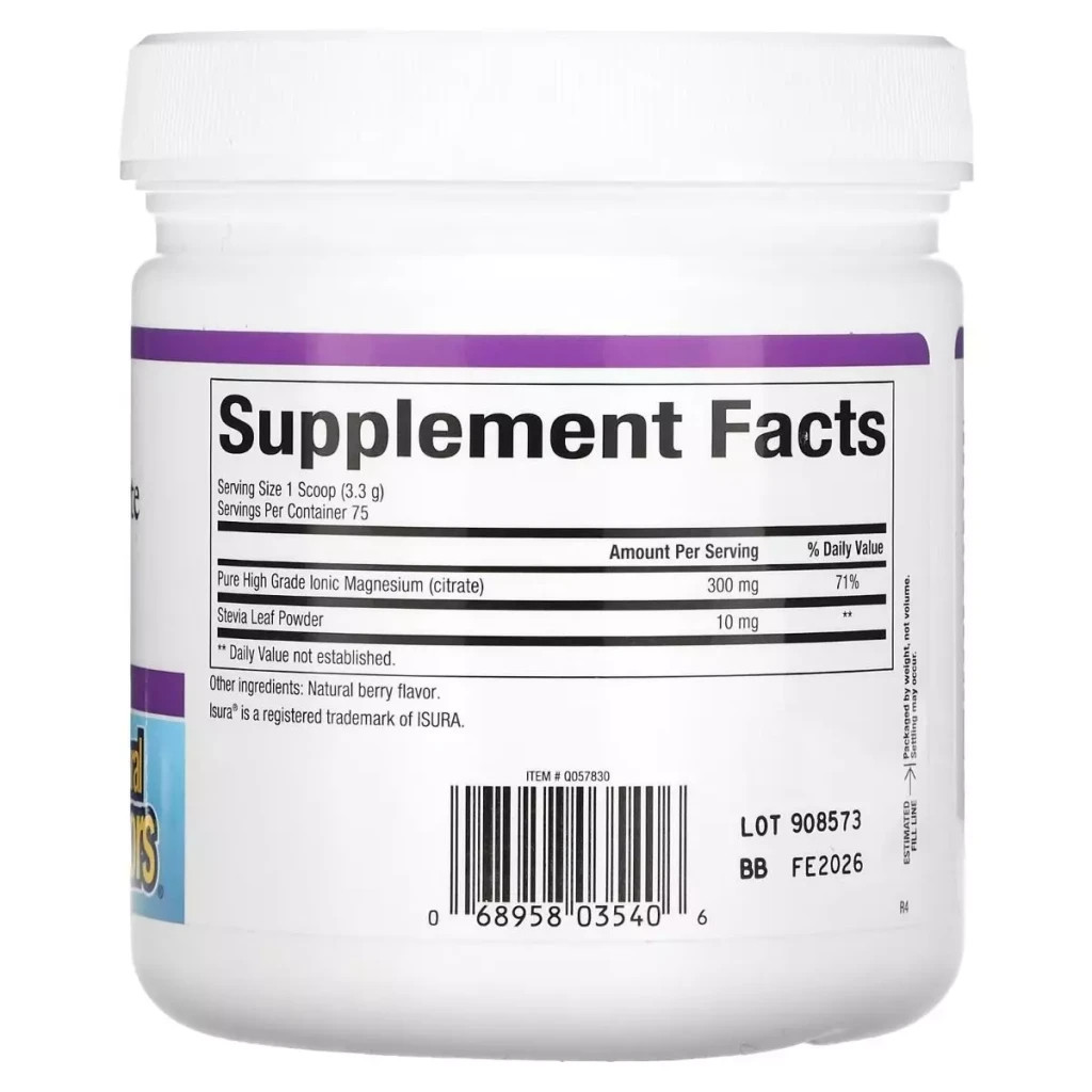 Мінерали Natural Factors Магній цитрат у порошку, смак ягід, Stress-Relax, Magnesium Citrate, 25 (NFS-03540)