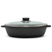 Brizoll Monolith cast iron frying pan with a glass lid 260x60 mm (M2660U-6)