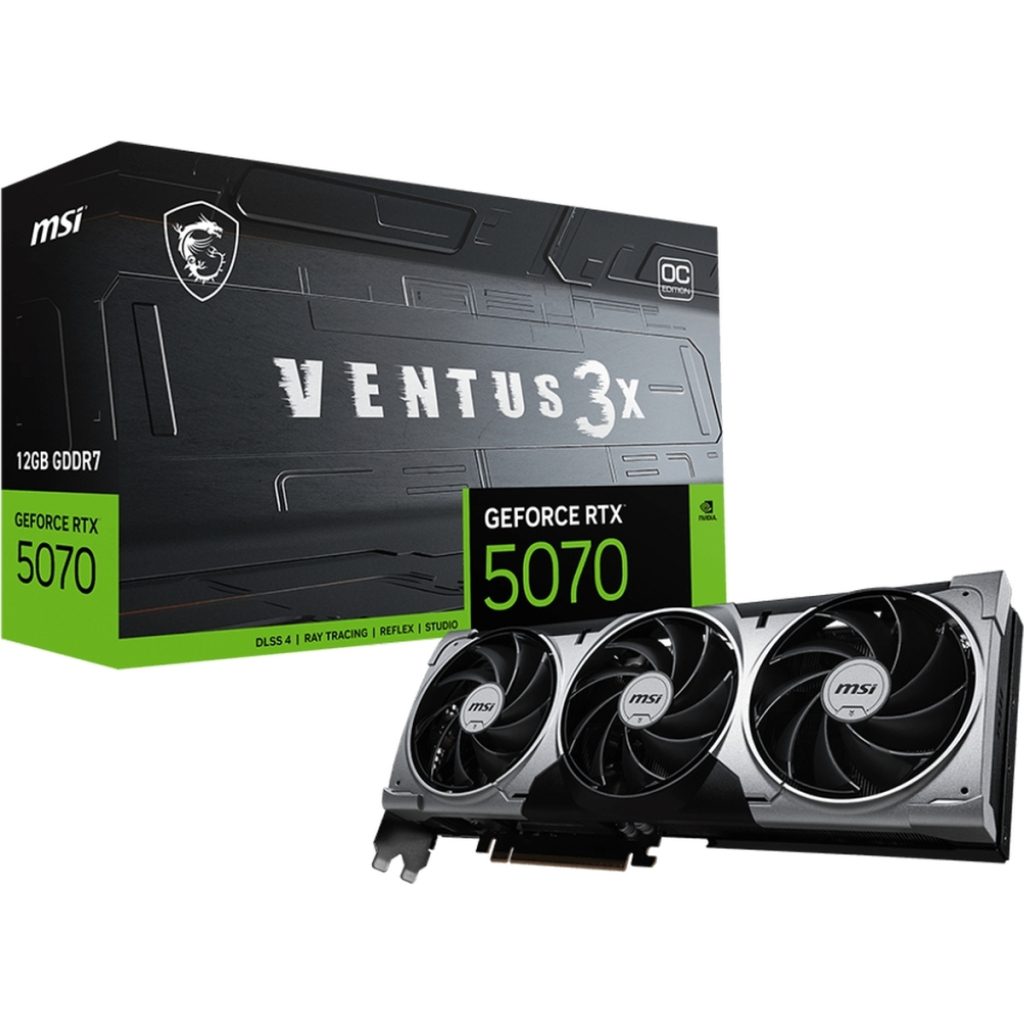 Відеокарта MSI GeForce RTX5070 12Gb VENTUS 3X OC (RTX 5070 12G VENTUS 3X OC)