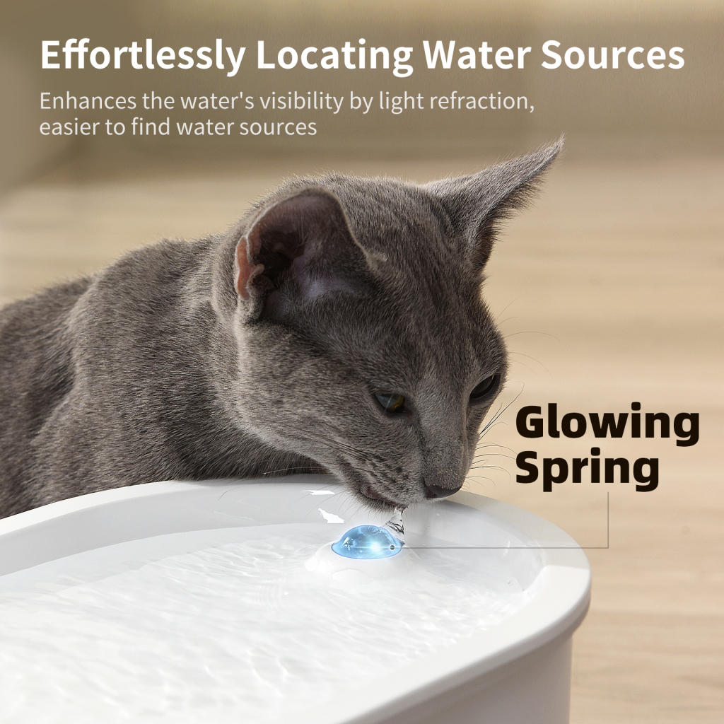 Універсальний посуд для тварин Uahpet Поїлка Glow Wireless Pet Fountain (UYSJ05QD)