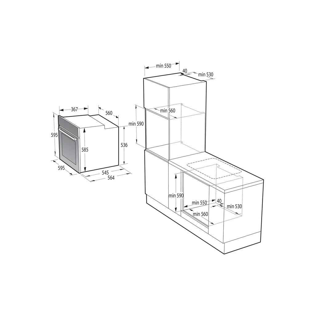 Комплект вбудованої техніки Gorenje BO6735E02X + G642ABX (SET_BO6735E02X_G642ABX)