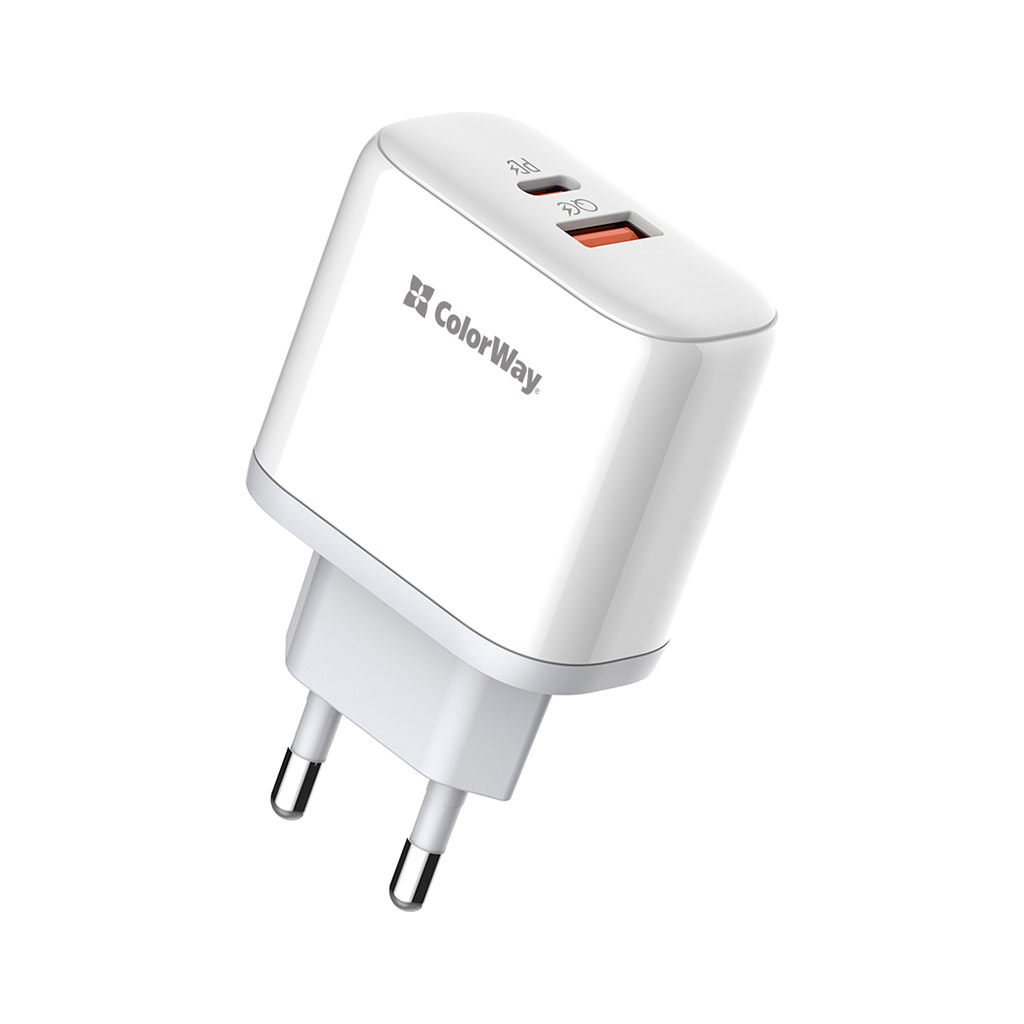 Зарядний пристрій ColorWay GaN Mini 25W PD Port PPS USB-C white (CW-CHS052PD-WT)