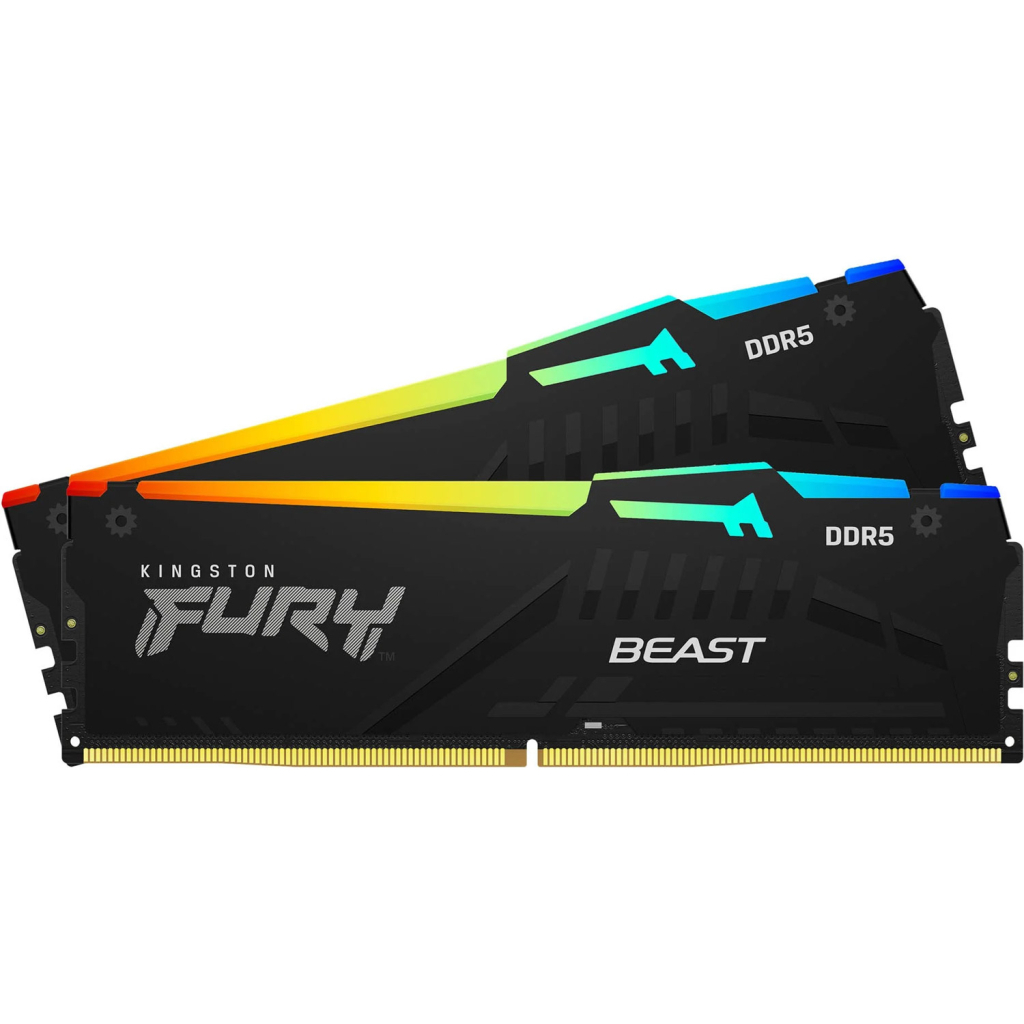 Модуль пам'яті для комп'ютера DDR5 64GB (2x32GB) 5600 MH Beast RGB EXPO Black Kingston Fury (ex.HyperX) (KF556C40BB2AK2-64)