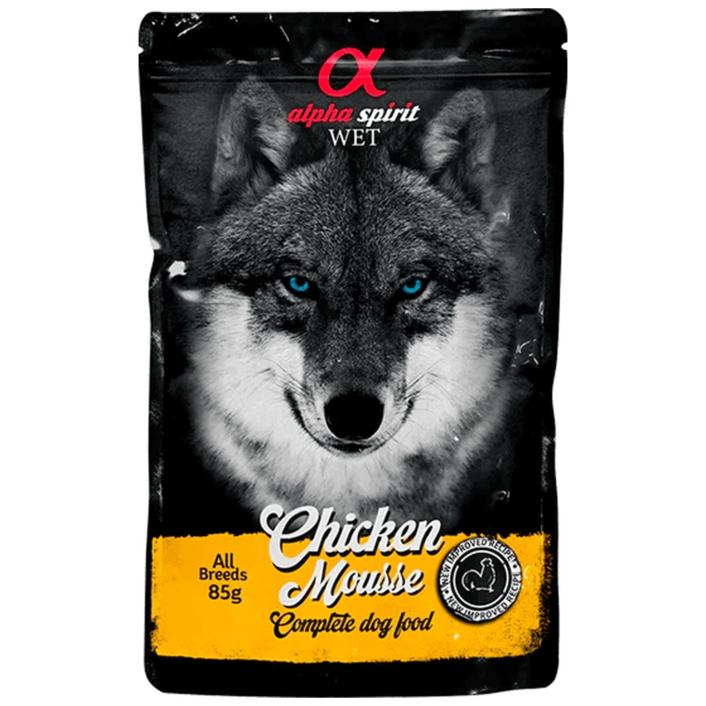 Вологий корм для собак Alpha Spirit старше 1 року з куркою 85 г (8436586311636)