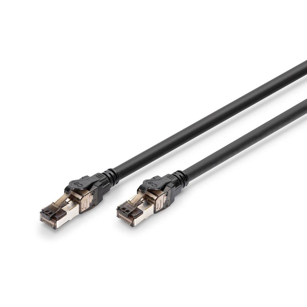Патч-корд 1м, S/FTP, cat 8.1, AWG 24/7, LSZH, black Digitus (DK-1843-010)