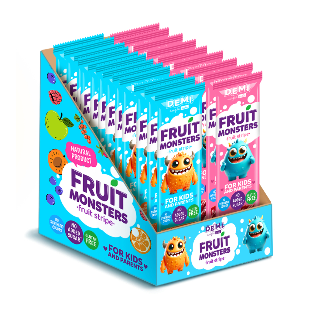 Цукерка Demi Fruit Monsters Пастила фруктова з смаком малини 15 г (de.21920) Цукерка Demi Fruit Monsters Пастила фруктова з смаком малини 15 г (de.21920)