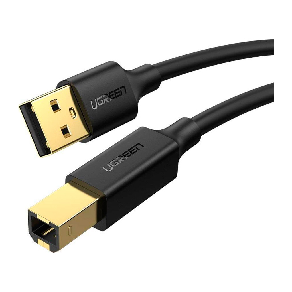 Кабель для принтера USB 2.0 AM/BM 1.0m US135 black Ugreen (20846) Кабель для принтера USB 2.0 AM/BM 1.0m US135 black Ugreen (20846)