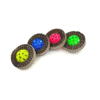 Toy for cats Hippie Pet Balls with cardboard multi-colored 7 cm 2 pcs (HIPCT18122)