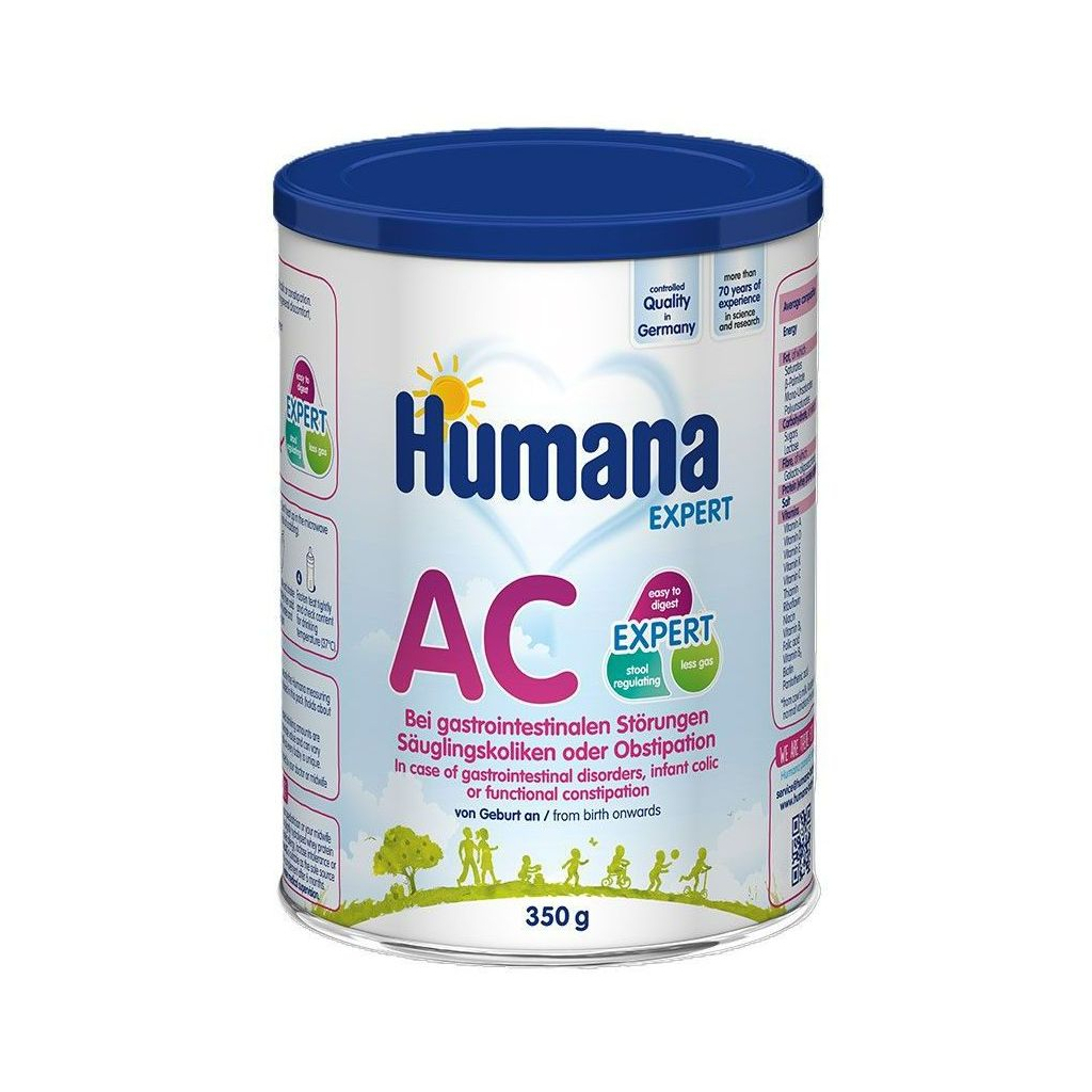 Дитяча суміш Humana AR Expert молочна при шлунково-кишкових розладах, дитячих коліках, функціональних закрепах 350 г (4251099604334)
