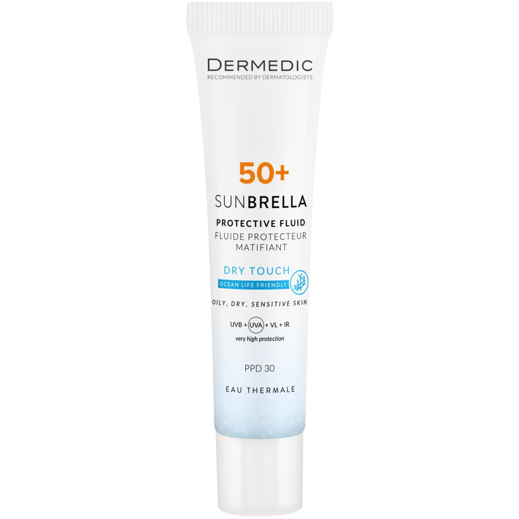 Засіб від засмаги Dermedic Sunbrella SPF 50+ PPD 30 Матувальний сонцезахисний флюїд 40 мл (5901643178109)