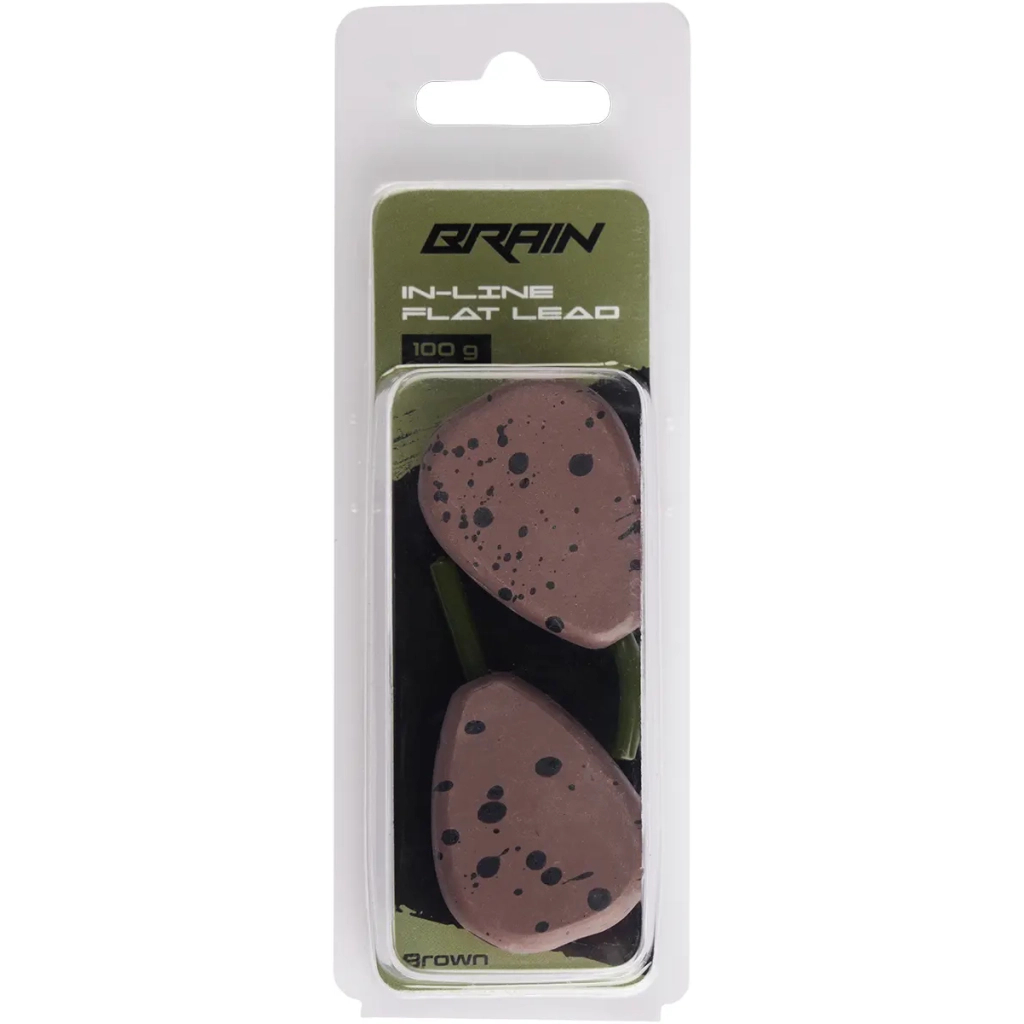 Грузило Brain In-Line Flat Lead 100g 2шт/уп Brown (1858.32.16)
