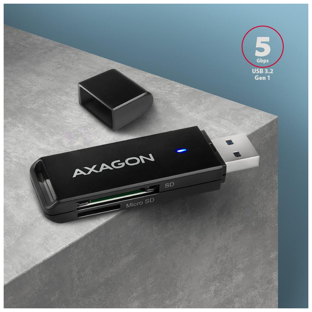 Зчитувач флеш-карт AXAGON USB-A 3.2 to SD/microSD 5Gbps black (CRE-S2N) Зчитувач флеш-карт AXAGON USB-A 3.2 to SD/microSD 5Gbps black (CRE-S2N)