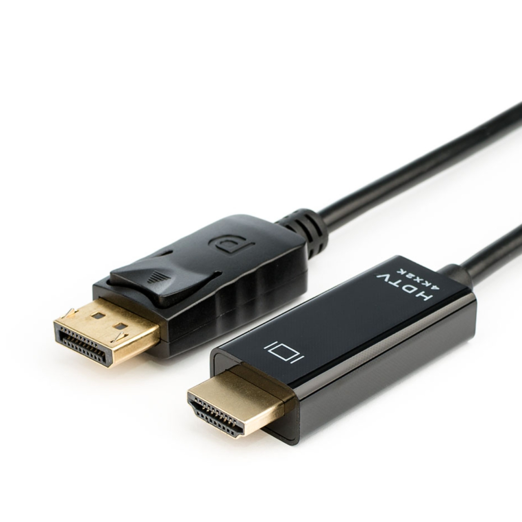 Кабель мультимедійний DisplayPort M to HDMI M 5.0m 8K/4K black Atcom (50100) Кабель мультимедійний DisplayPort M to HDMI M 5.0m 8K/4K black Atcom (50100)