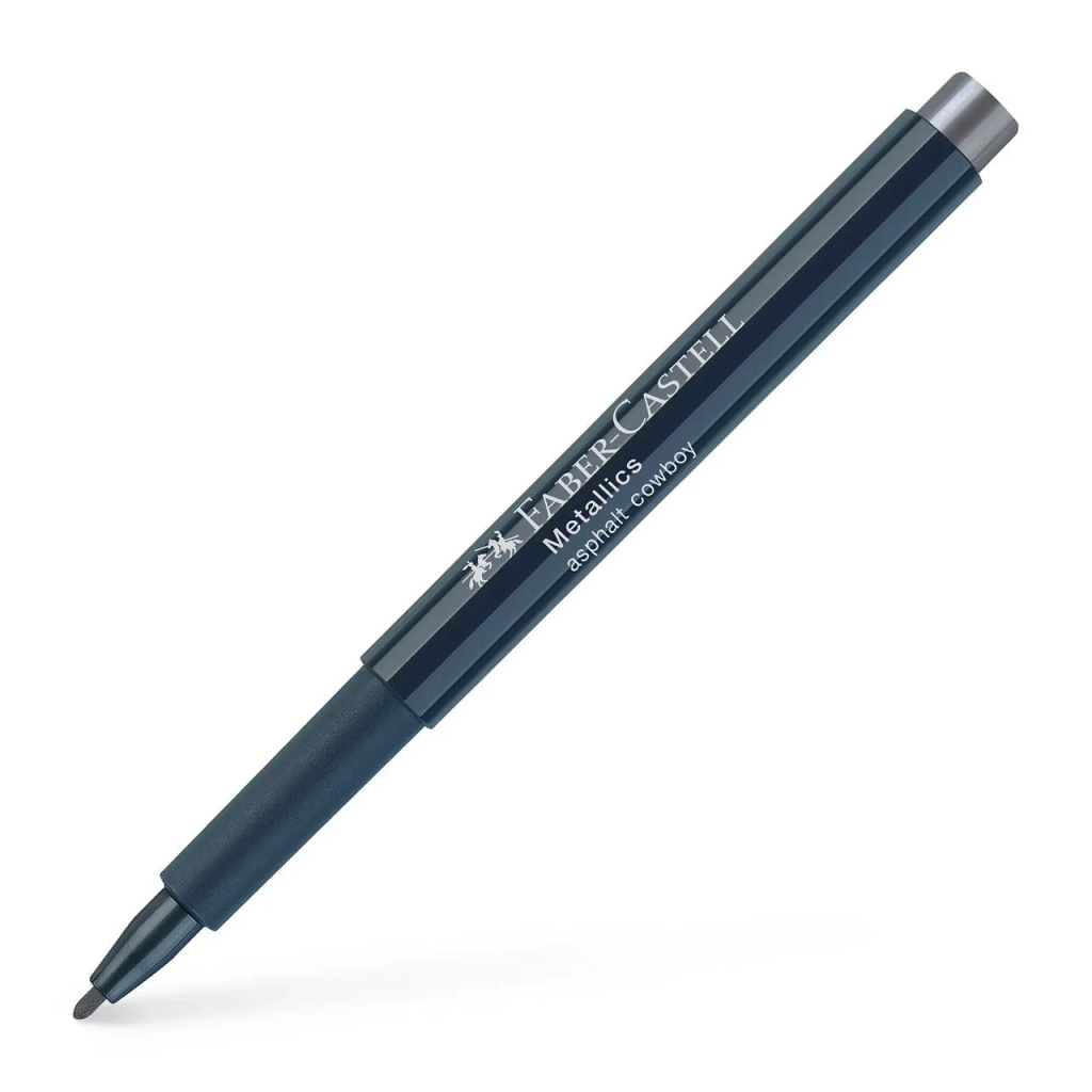 Маркер Faber-Castell металік для декору Metallics Marker Asphalt Cowboy, M (1,5 мм), колір сірий (32022)