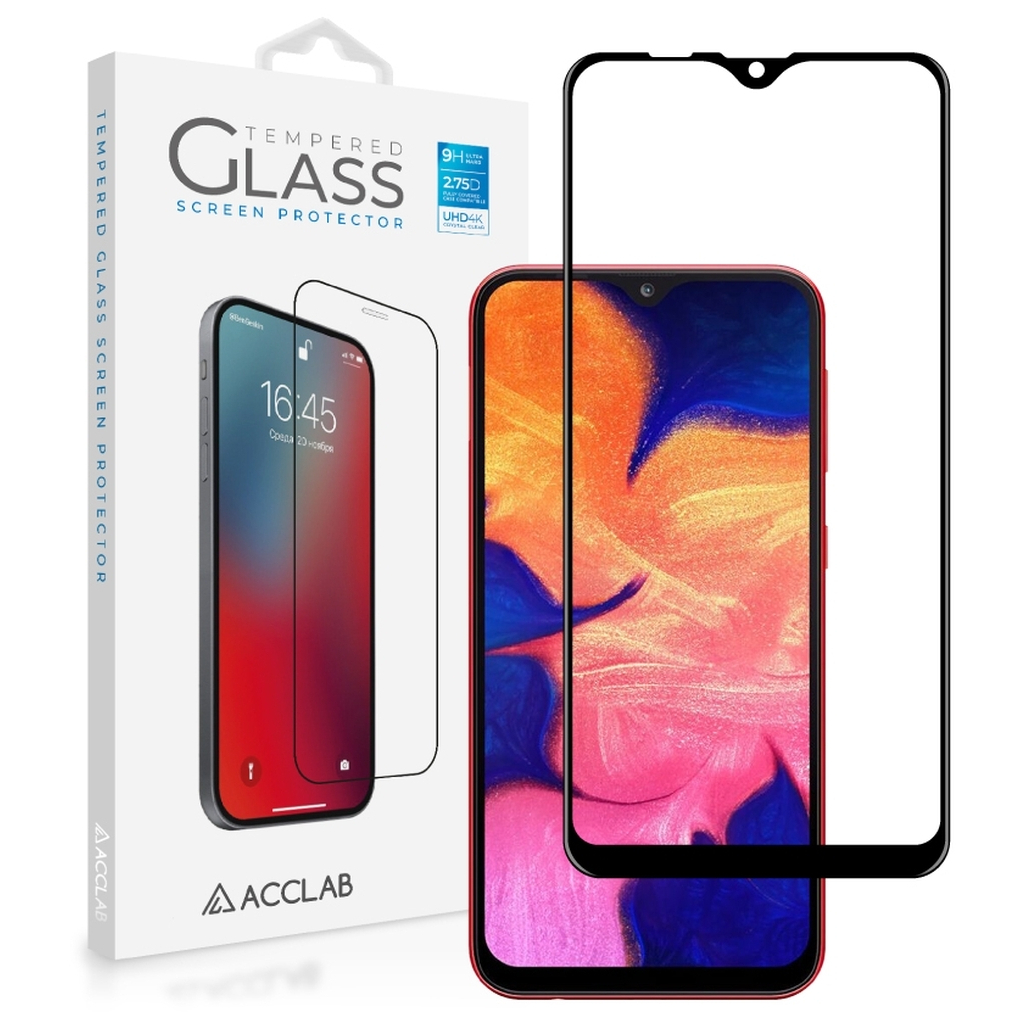 Скло захисне ACCLAB Full Glue Samsung A10 Black (1283126508509)