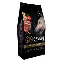 Dry food for dogs Savory Adult All Breeds rich in Fresh Duck and Rabbit 12 kg (4820232630181)