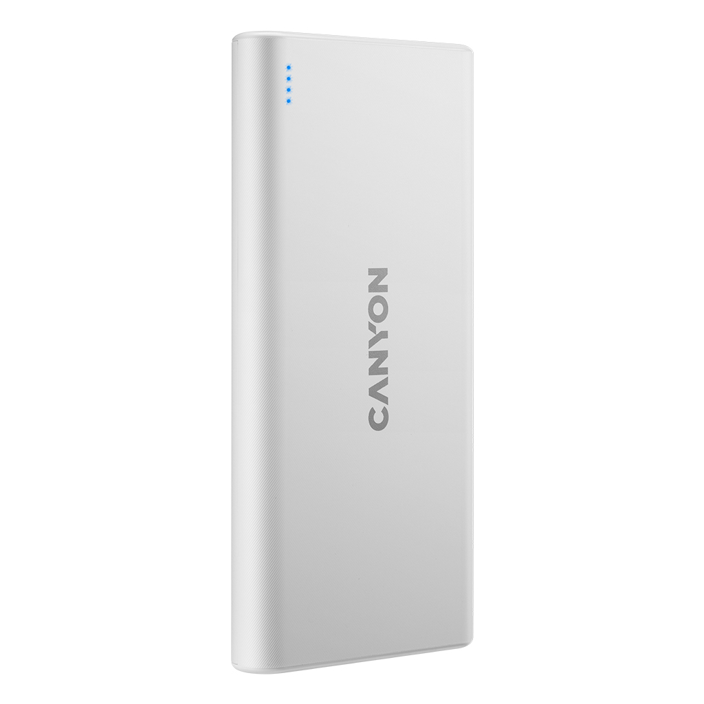 Повербанк Canyon PB-108 10000mAh, Input 5V/2A, Output 5V/2.1A(Max), white (CNE-CPB1008W)