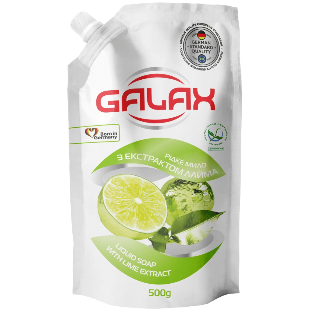Рідке мило Galax З екстрактом лайма Дой-пак 500 г (4823128000914)