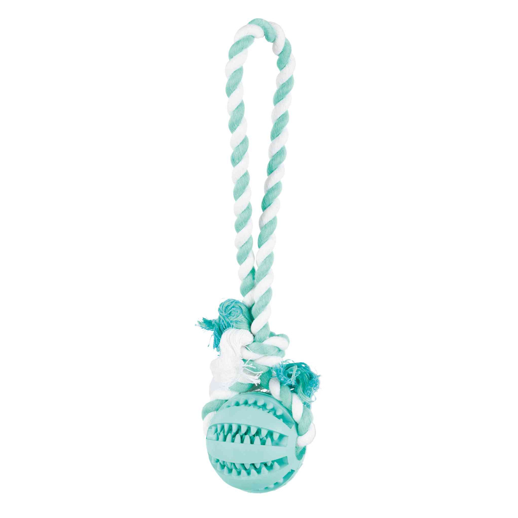 Іграшка для собак Trixie Denta Fun М'яч на мотузці 7х24 см (4011905032993)