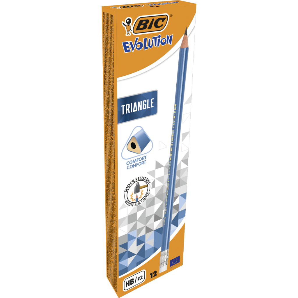 Олівець графітний Bic Evolution Triangle НВ 2 мм з гумкою (bc964849) Олівець графітний Bic Evolution Triangle НВ 2 мм з гумкою (bc964849)