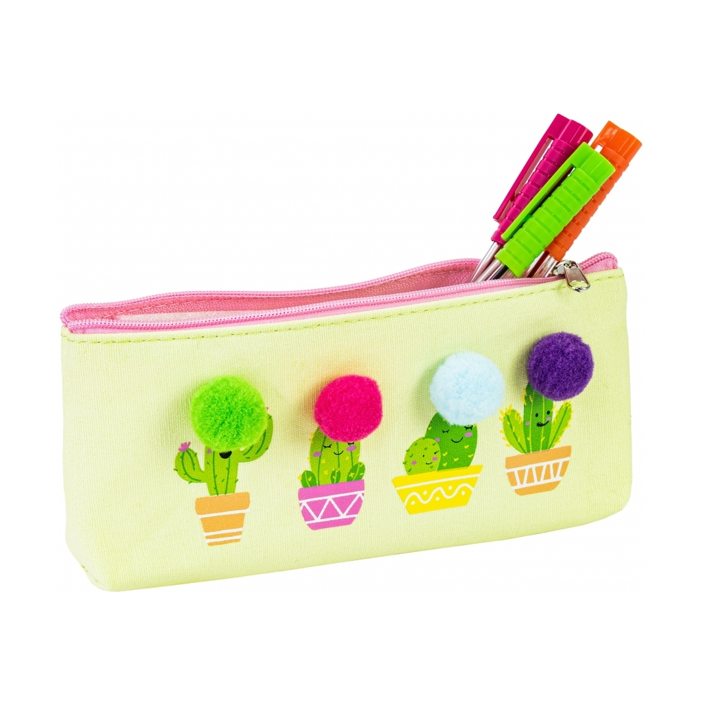 Пенал Cool For School з помпонами 1 відділення айворі (CF87039) Пенал Cool For School з помпонами 1 відділення айворі (CF87039)