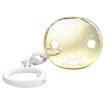 Кліпса для пустушок Suavinex Gold Edition біла (307866)