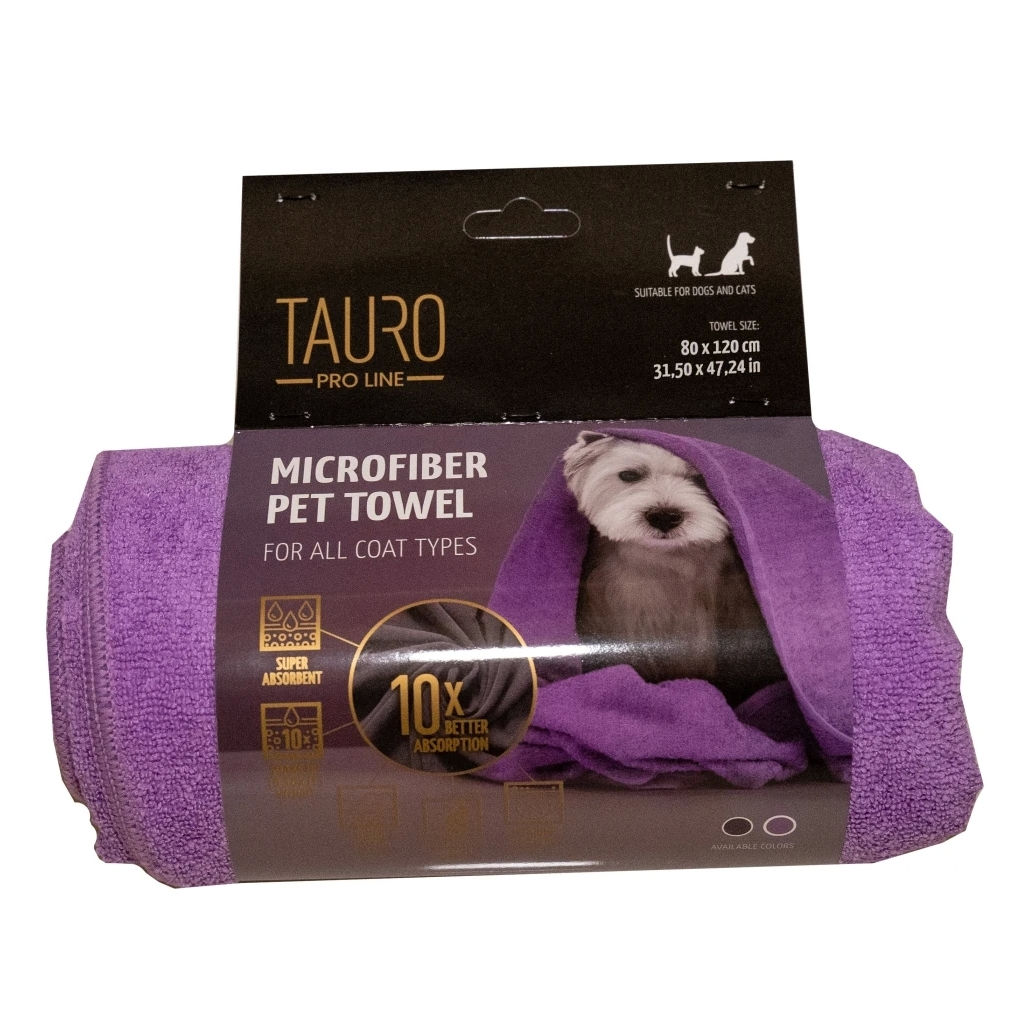 Рушник для тварин Tauro Pro Line з мікрофібри 60х90 см бузковий (TPL63397)