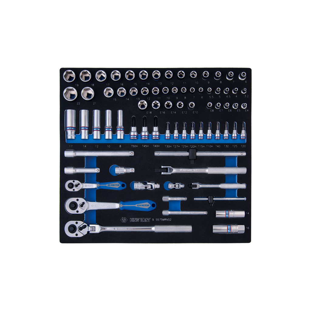 Набір інструментів KING TONY 1/2" 75 шт. шестигранних (9-5575MRV02)