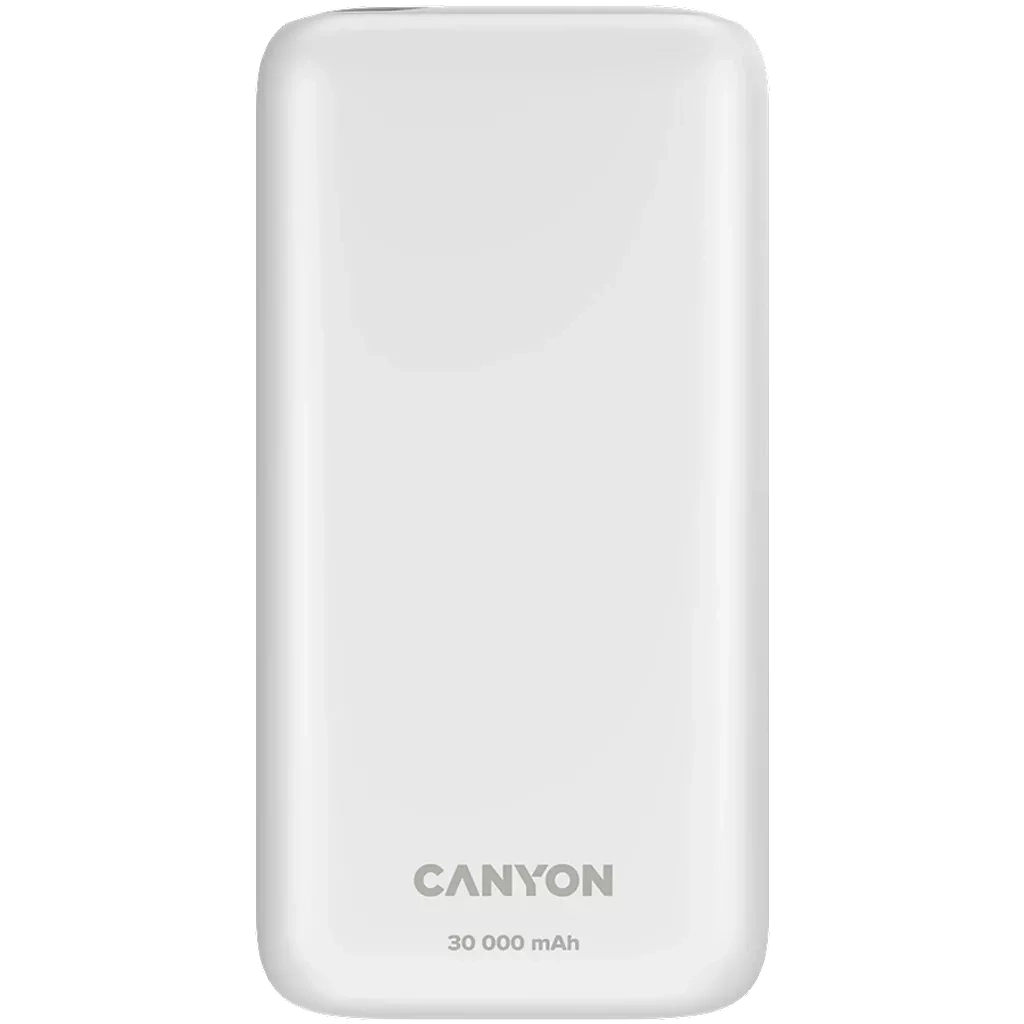 Батарея універсальна Canyon PB-301 30000mAh PD/20W, QC/3.0 (CNE-CPB301W)