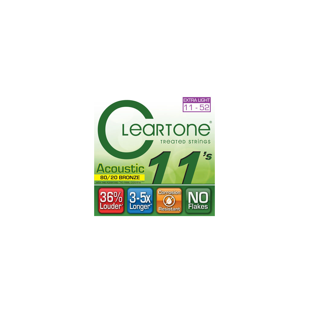Струни для гітари Cleartone Acoustic 80/20 Bronze Ultra Light (11-52) (7611)
