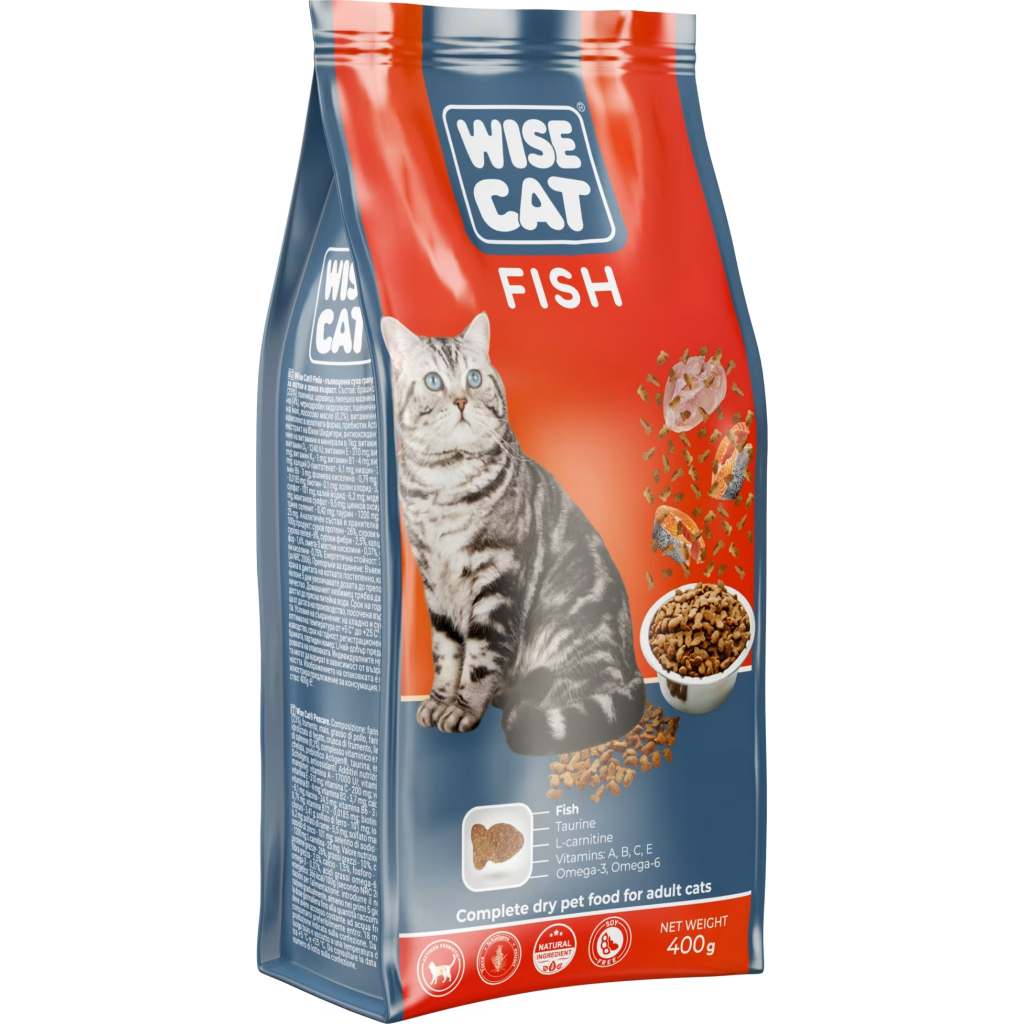 Сухий корм для кішок Wise Cat Fish 400 г (4820111141739) Сухий корм для кішок Wise Cat Fish 400 г (4820111141739)
