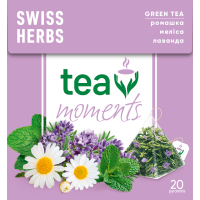 Tea Moments Swiss Herbs green tea 20x1.7 g pyramids (tm.02944)