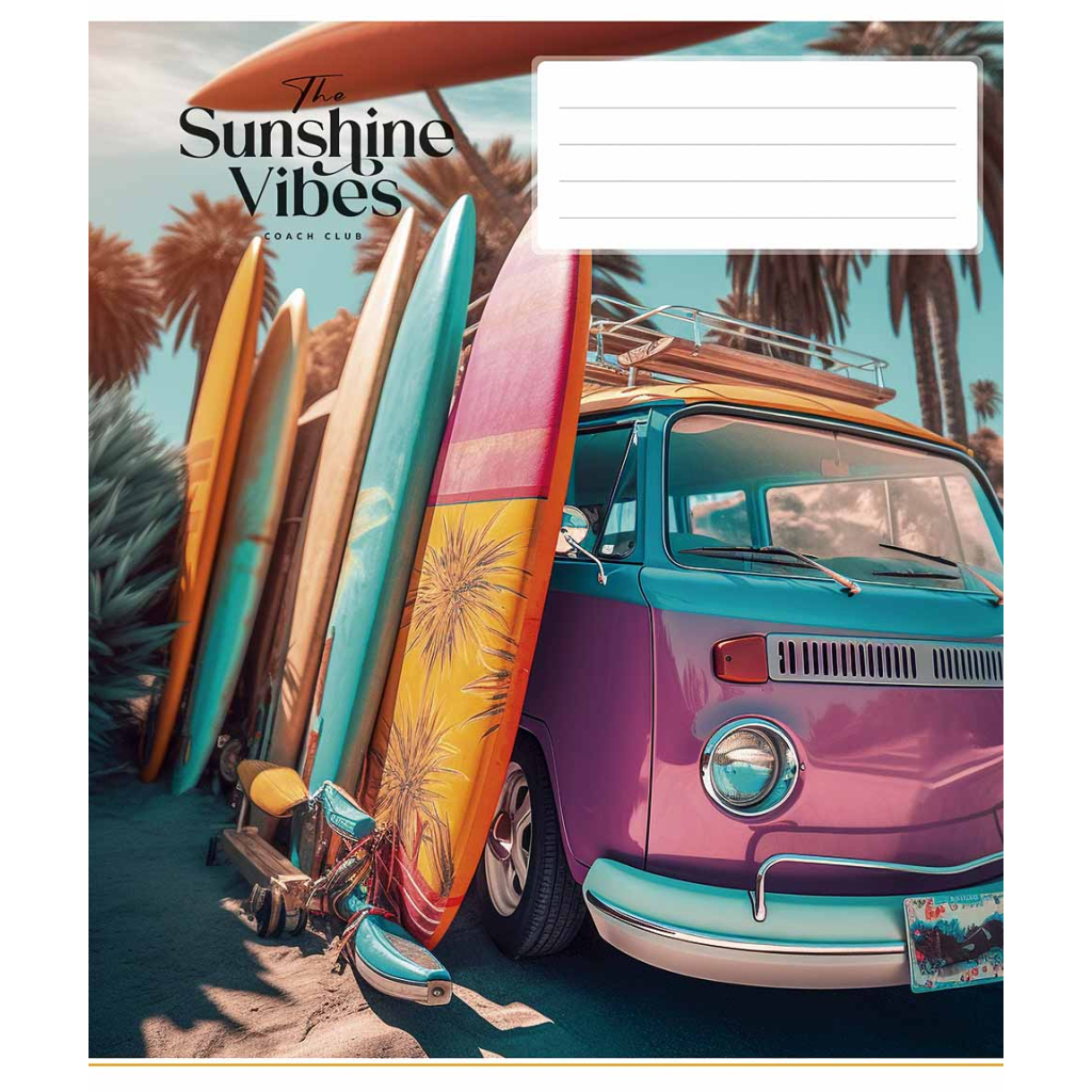 Зошит Школярик Sunshine vibes 48 аркушів клітинка (048-3319K)