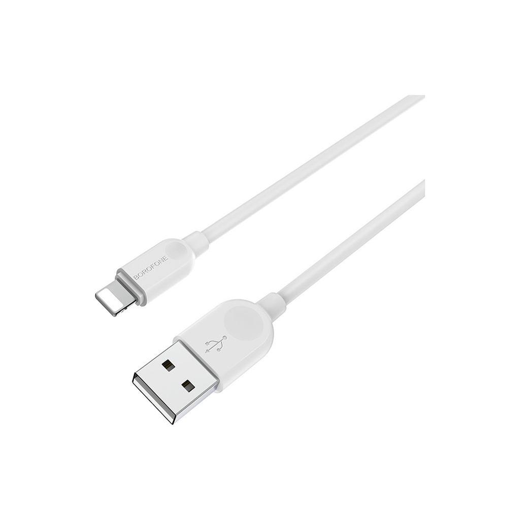 Дата кабель USB 2.0 AM to Lightning 1.0m 2.4A white BOROFONE (6957531089971)