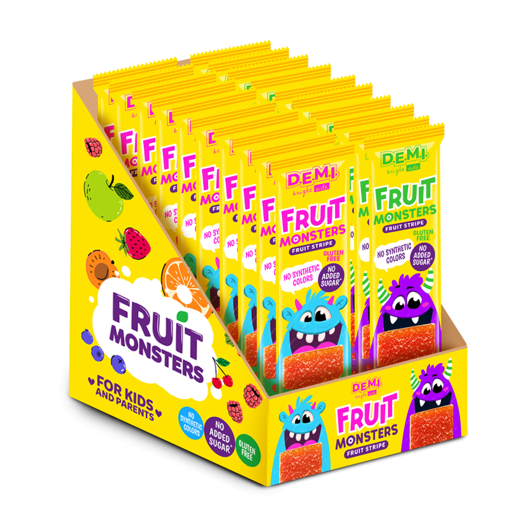 Цукерка Demi Fruit Monsters Пастила фруктова з смаком полуниці 15 г (de.21937) Цукерка Demi Fruit Monsters Пастила фруктова з смаком полуниці 15 г (de.21937)