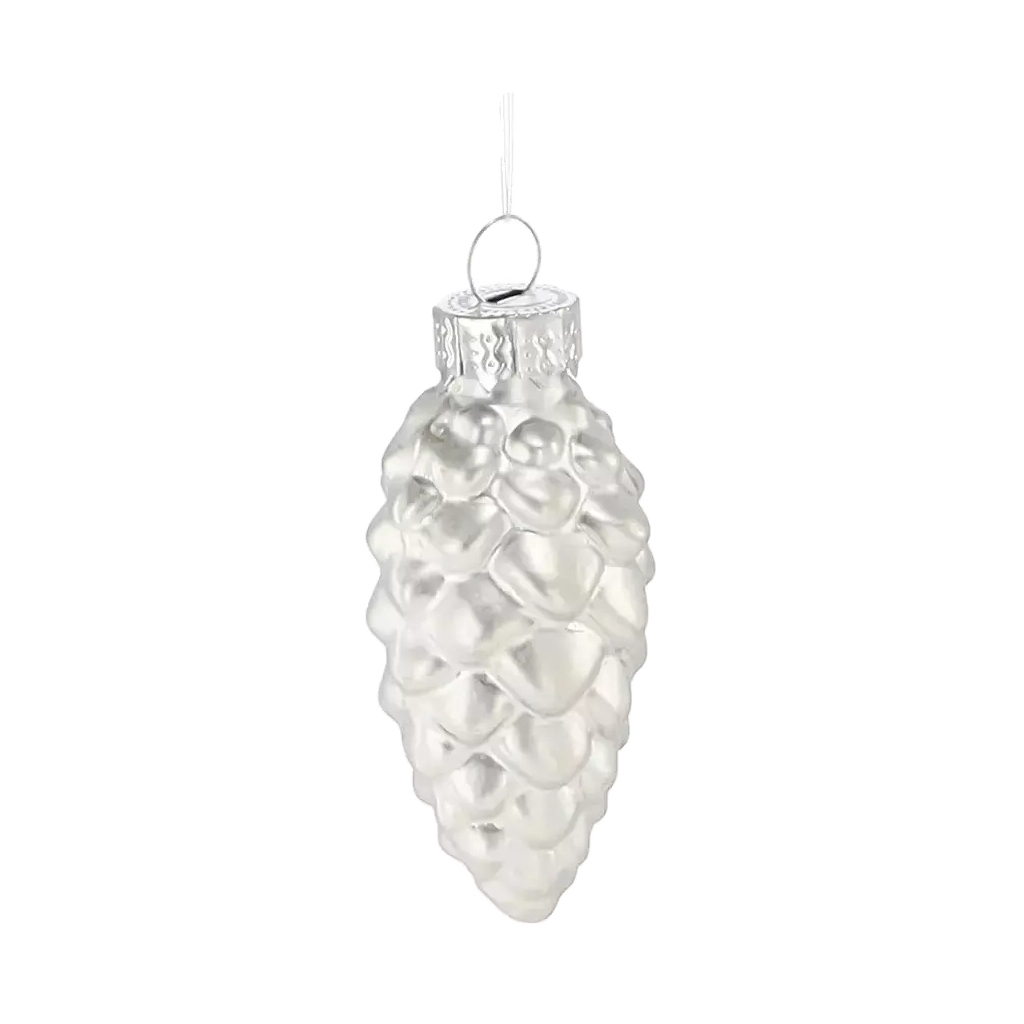 Ялинкова іграшка Chomik скляні прикраси Шишки 16 шт, 3х6 см, срібні (5900779882119_2) Ялинкова іграшка Chomik скляні прикраси Шишки 16 шт, 3х6 см, срібні (5900779882119_2)