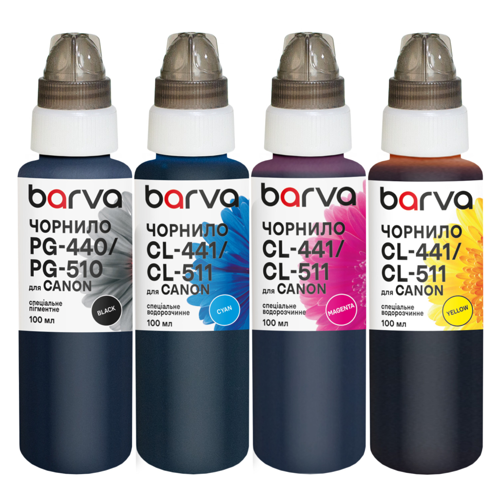 Чорнило Barva Canon PG-440BK pigm + CL-441C/M/Y 4x100 мл, special (CPG440-100-MP)