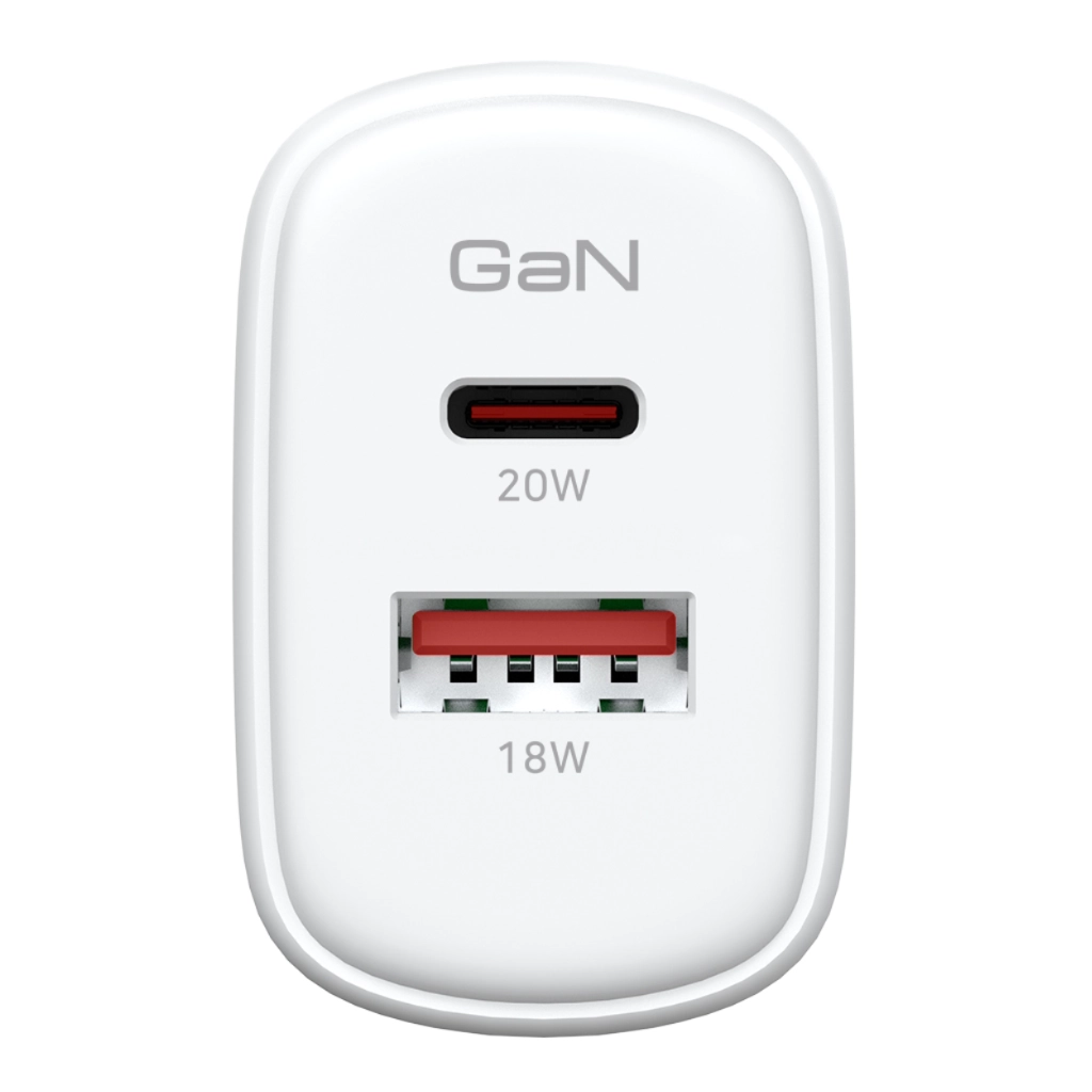 Зарядний пристрій Armorstandart 1xUSB-C + 1xUSB 20W GaN white (ARM89531)