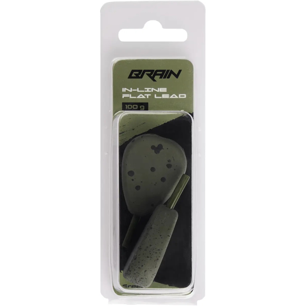 Грузило Brain In-Line Flat Lead 100g 2шт/уп Green (1858.32.06)