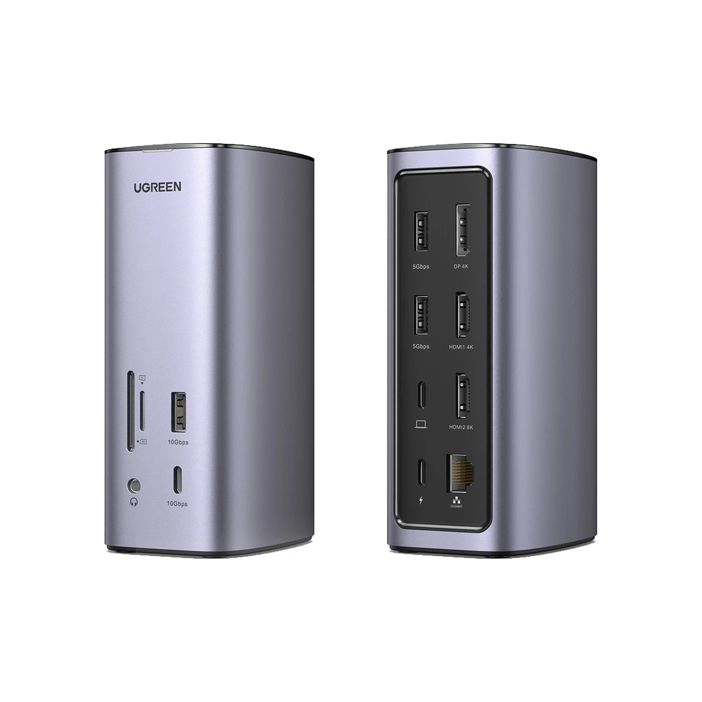 Порт-реплікатор Ugreen USB-C Multifunctional Docking Station 12in1 USB HDMI DP RJ45 AUX SD TF (90325)