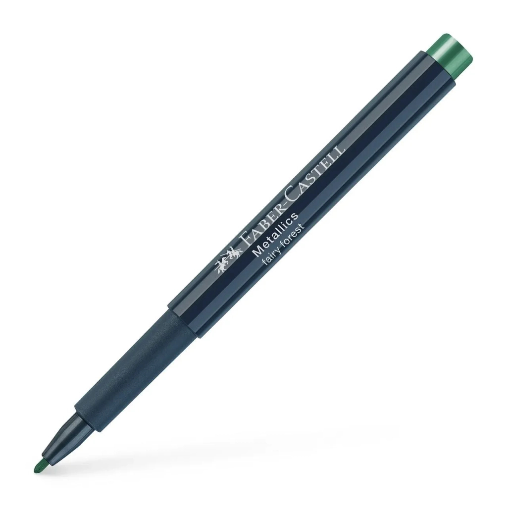 Маркер Faber-Castell металік для декору Metallics Marker Fairy forest, M (1,5 мм), колір темно-зелений (32023)