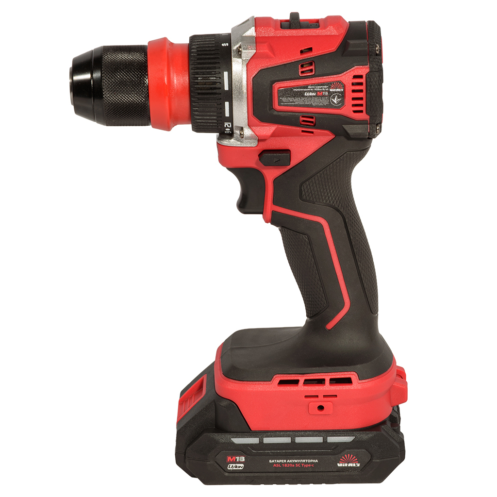 Шуруповерт Vitals Master, AU 1835aq BL Kit, 18V, АКБ 2x2Ah, 35Нм, 500·1500об/хв, кейс, 1.43кг (235977)