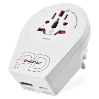 Перехідник US/UK/AU/CN/JP to EU 1xUSB-C EMOS (P0055U)