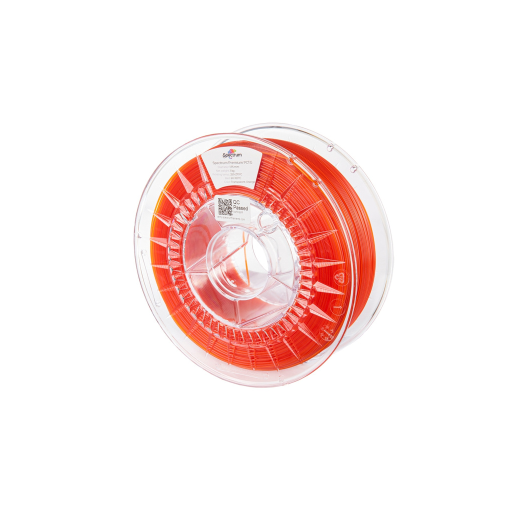 Пластик для 3D-принтера Spectrum PCTG Premium Transparent 1.75mm 1kg Orange (80736)